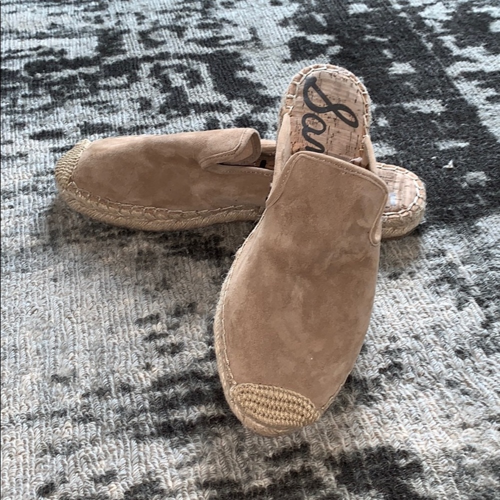 Sam Edelman tan suede slip on espadrilles sz 9.5